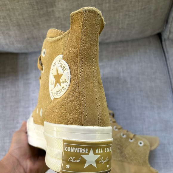 CONVERSE Chuck 70 Plus Suede Sneakers High Top Shoes Dunescape 8.5 - Picture 5 of 13